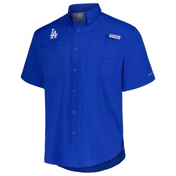 Los Angeles Dodgers Columbia Royal Tamiami Omni-Shade Button-Down Shirt