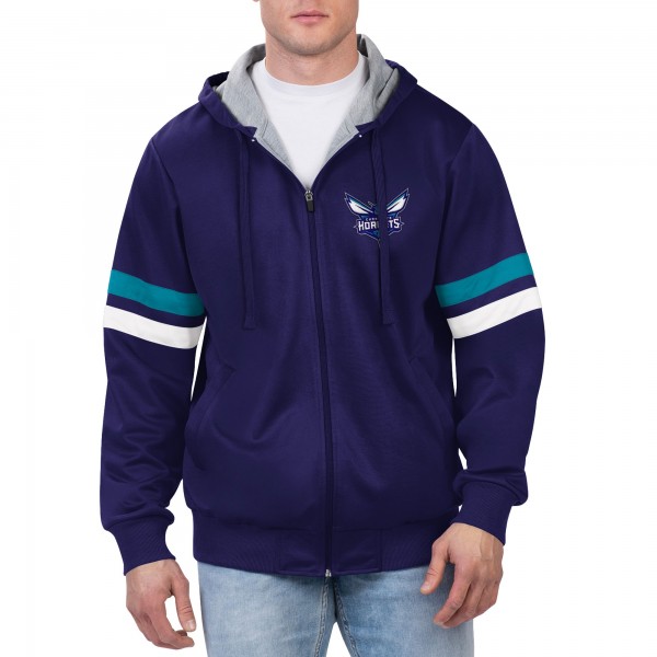 Толстовка на молнии Charlotte Hornets G-III Sports by Carl Banks Contender - Purple