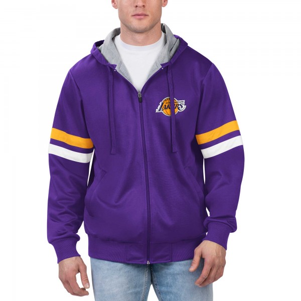 Толстовка на молнии Los Angeles Lakers G-III Sports by Carl Banks Contender - Purple