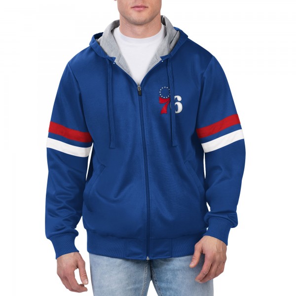 Philadelphia 76ers G-III Sports by Carl Banks Royal Contender Full-Zip Hoodie Jacket