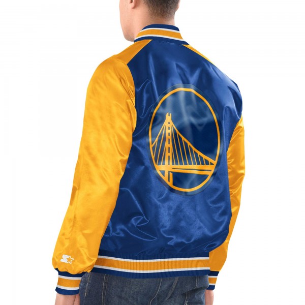 Бомбер Golden State Warriors Starter Renegade Satin Varsity - Royal/Gold