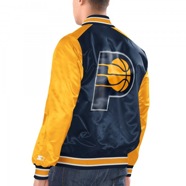 Куртка Indiana Pacers Starter Renegade Satin Varsity - Navy/Gold