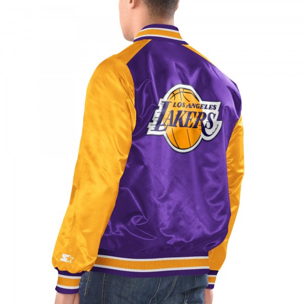 Куртка на кнопках Los Angeles Lakers Starter Renegade Satin Varsity - Purple/Gold