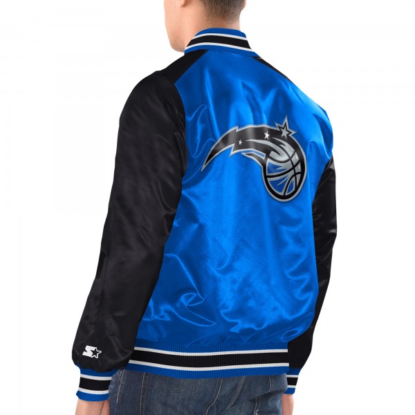 Куртка Orlando Magic Starter Blue/Black Renegade Satin Full-Snap Varsity
