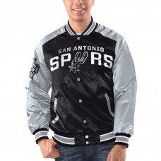 Куртка на кнопках San Antonio Spurs Starter Renegade Satin Varsity - Black/Silver