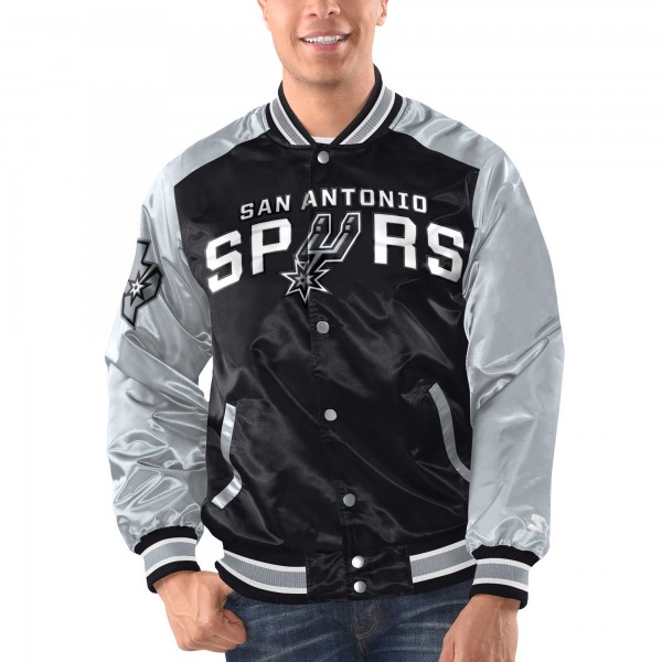 Куртка на кнопках San Antonio Spurs Starter Renegade Satin Varsity - Black/Silver