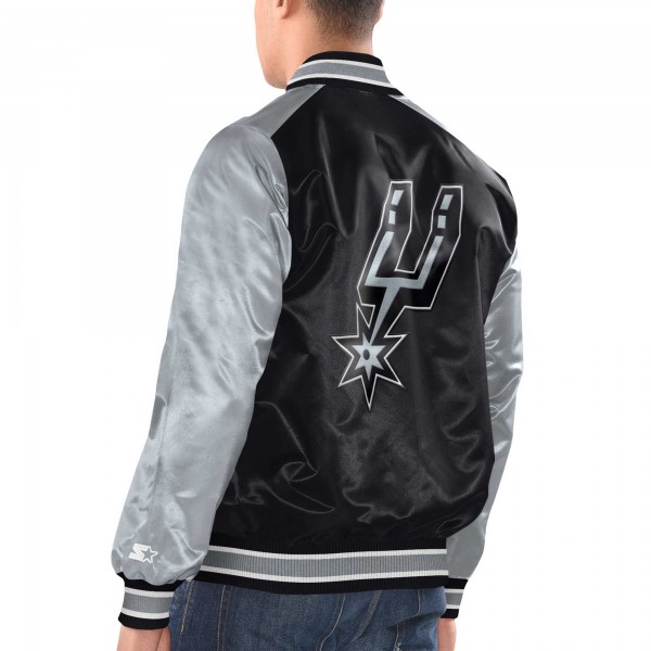 Куртка на кнопках San Antonio Spurs Starter Renegade Satin Varsity - Black/Silver