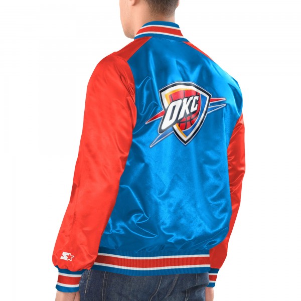 Куртка на кнопках Oklahoma City Thunder Starter Blue/Orange Renegade Satin Varsity