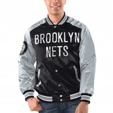 Бомбер Brooklyn Nets Starter Renegade Satin Varsity - Black/Silver