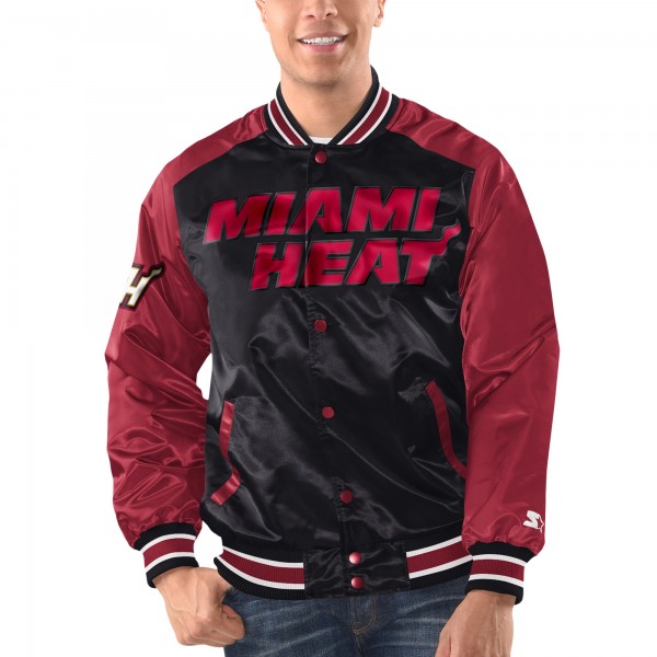 Куртка на кнопках Miami Heat Starter Renegade Satin Varsity - Black/Red