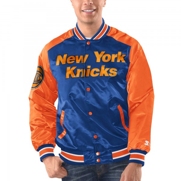 Бомбер New York Knicks Starter Renegade Satin Varsity - Blue/Orange