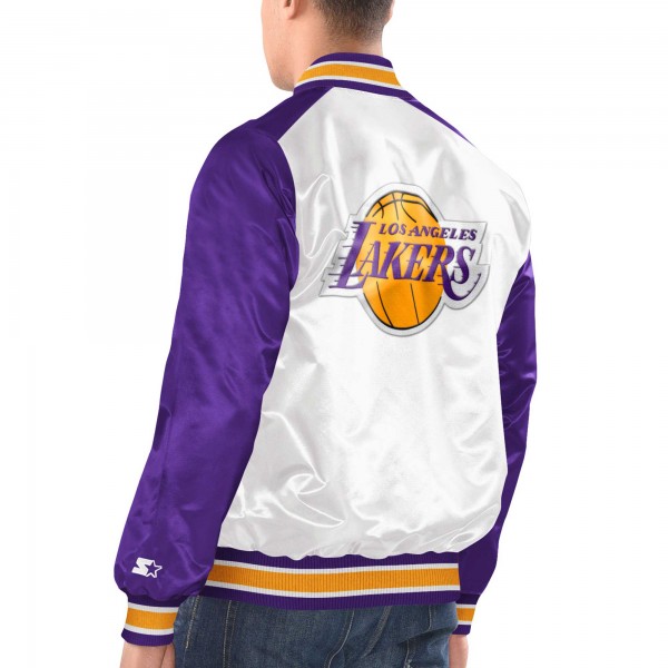 Бомбер Los Angeles Lakers Starter Renegade Satin Varsity - White/Purple