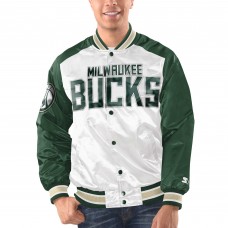 Бомбер Milwaukee Bucks Starter Renegade Satin Varsity - White/Hunter Green