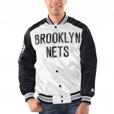 Бомбер Brooklyn Nets Starter Renegade Satin Varsity - White/Black