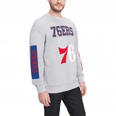 Philadelphia 76ers Tommy Jeans Heather Gray Hayes Crew Neck Pullover Sweatshirt