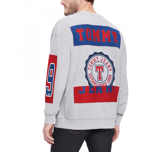 Philadelphia 76ers Tommy Jeans Heather Gray Hayes Crew Neck Pullover Sweatshirt