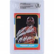 Dominique Wilkins Atlanta Hawks Autographed 1986-87 Fleer Silver Ink #121 Beckett Fanatics Witnessed Authenticated Card with HHR Inscription