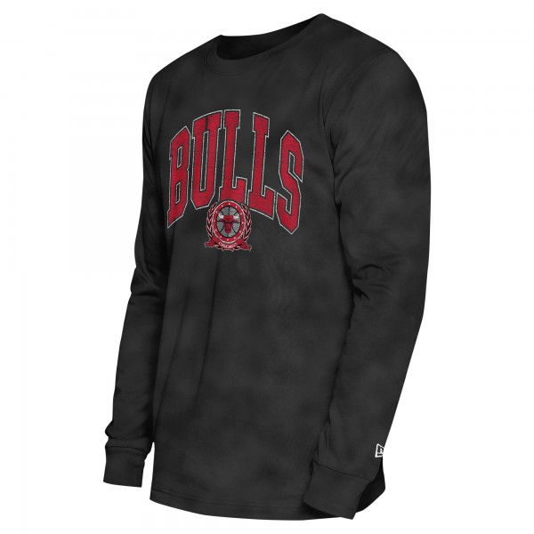Футболка с длинным рукавом Chicago Bulls New Era Unisex Oversized Essentials Enzyme Wash - Black