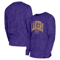 Футболка с длинным рукавом Los Angeles Lakers New Era Unisex Oversized Essentials Enzyme Wash - Purple