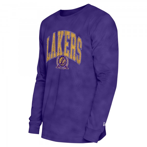 Футболка с длинным рукавом Los Angeles Lakers New Era Unisex Oversized Essentials Enzyme Wash - Purple