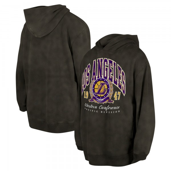 Толстовка Los Angeles Lakers New Era Unisex Oversized Essentials Pigment Wash Fleece - Charcoal