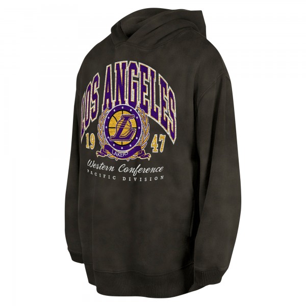 Толстовка Los Angeles Lakers New Era Unisex Oversized Essentials Pigment Wash Fleece - Charcoal