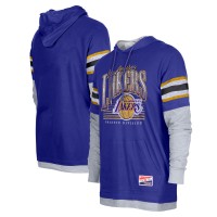 Футболка Los Angeles Lakers New Era Layered Long Sleeve Hoodie - Purple