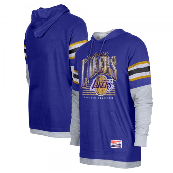 Футболка Los Angeles Lakers New Era Layered Long Sleeve Hoodie - Purple