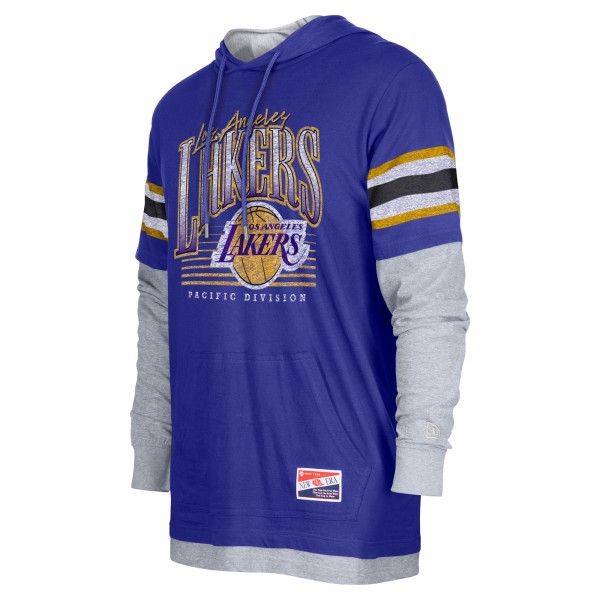 Футболка Los Angeles Lakers New Era Layered Long Sleeve Hoodie - Purple