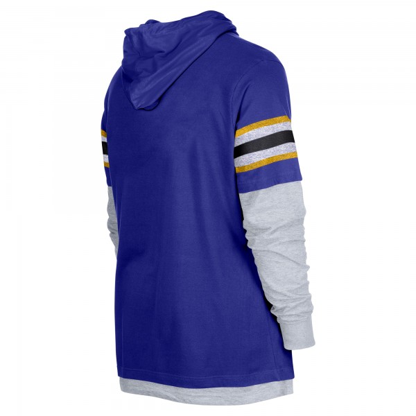 Толстовка Футболка Los Angeles Lakers New Era Layered Long Sleeve - Purple