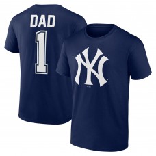 New York Yankees Navy Fathers Day #1 Dad T-Shirt