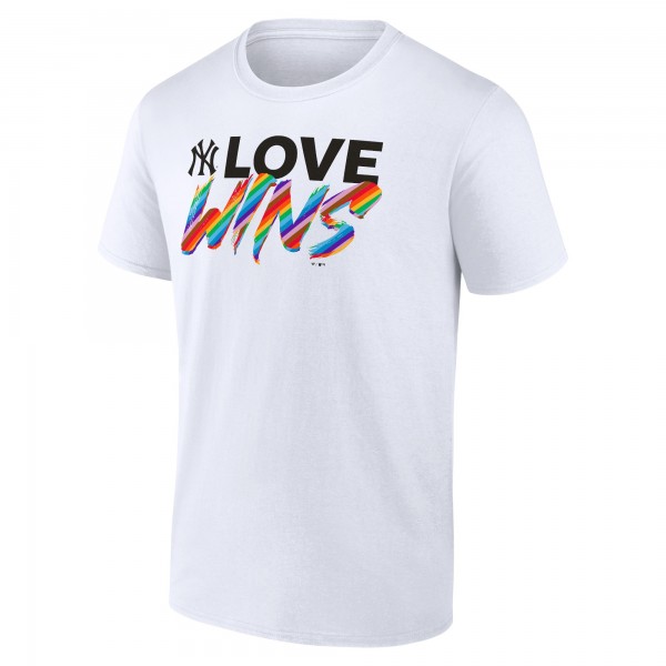 New York Yankees White Love Wins T-Shirt