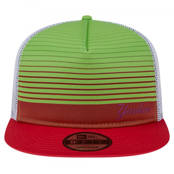 Бейсболка New York Yankees New Era Red Neon Horizon A-Frame Trucker 9FIFTY Snapback