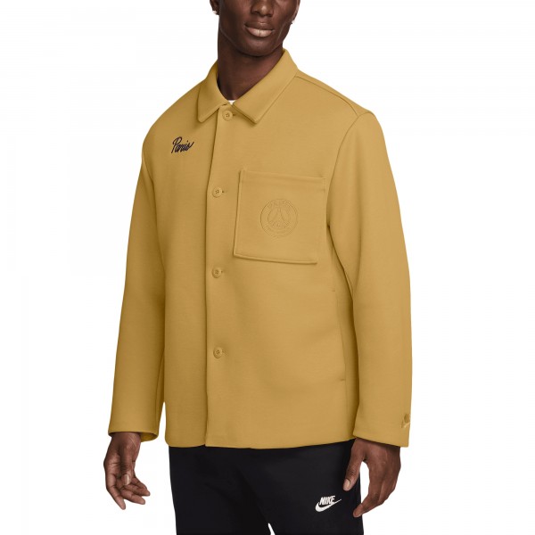 Paris Saint-Germain Nike Tech Fleece Button-Up Shacket - Gold