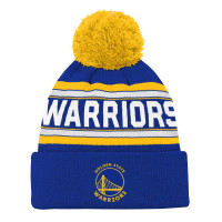 Детская шапка с помпоном Golden State Warriors Royal Backboard Jacquard Cuffed