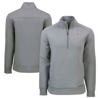 Los Angeles Dodgers Cutter & Buck Gray Cooperstown Collection Roam Eco Recycled Quarter-Zip Pullover