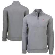 Los Angeles Dodgers Cutter & Buck Gray Cooperstown Collection Roam Eco Recycled Quarter-Zip Pullover