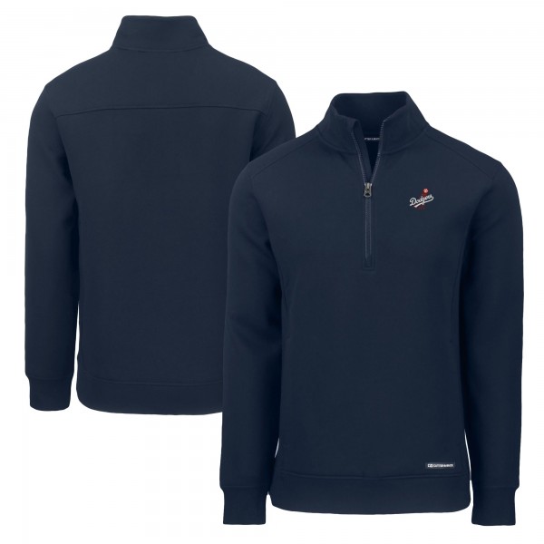 Los Angeles Dodgers Cutter & Buck Navy Cooperstown Collection Roam Eco Recycled Quarter-Zip Pullover