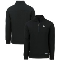 Los Angeles Dodgers Cutter & Buck Black Roam Eco Recycled Quarter-Zip Pullover