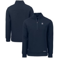 New York Yankees Cutter & Buck Navy Roam Eco Recycled Quarter-Zip Pullover