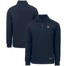 New York Yankees Cutter & Buck Navy Roam Eco Recycled Quarter-Zip Pullover