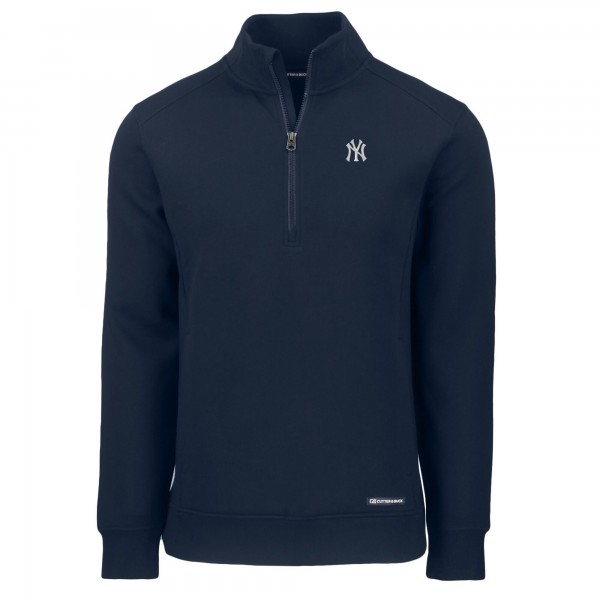 New York Yankees Cutter & Buck Navy Roam Eco Recycled Quarter-Zip Pullover