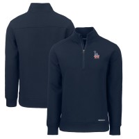 Los Angeles Dodgers Cutter & Buck Navy Americana Roam Eco Recycled Quarter-Zip Sweatshirt