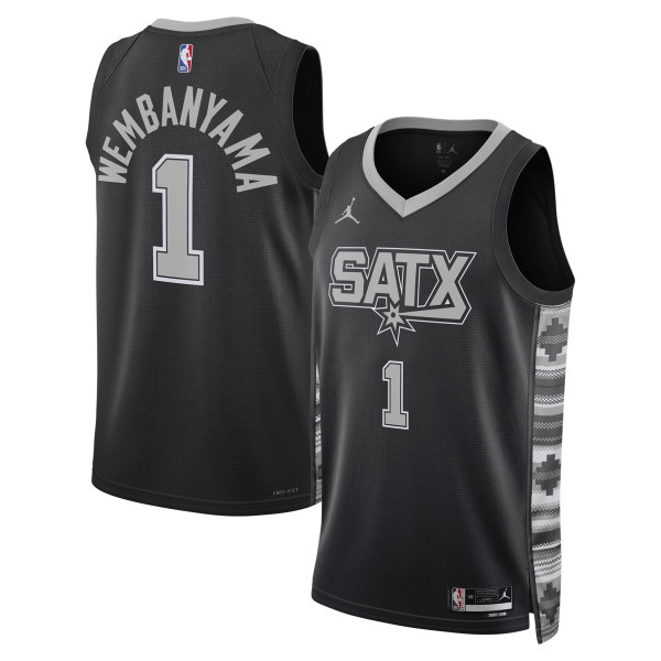 Джерси Unisex San Antonio Spurs Victor Wembanyama Jordan Brand Black Swingman - Statement Edition