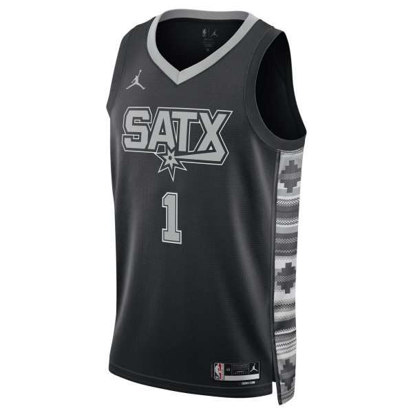 Джерси Unisex San Antonio Spurs Victor Wembanyama Jordan Brand Black Swingman - Statement Edition