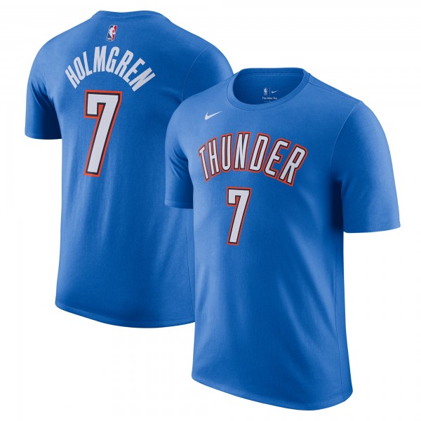 Футболка Oklahoma City Thunder Chet Holmgren Nike Blue Icon Edition Name & Number