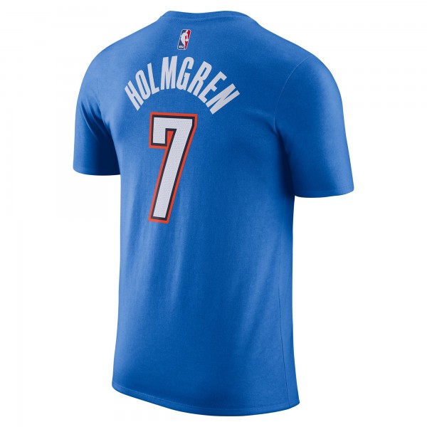 Футболка Oklahoma City Thunder Chet Holmgren Nike Blue Icon Edition Name & Number