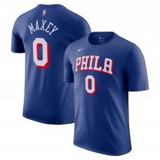 Philadelphia 76ers Tyrese Maxey Nike Royal Icon Edition Name & Number T-Shirt