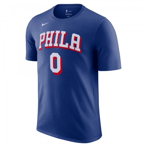 Philadelphia 76ers Tyrese Maxey Nike Royal Icon Edition Name & Number T-Shirt