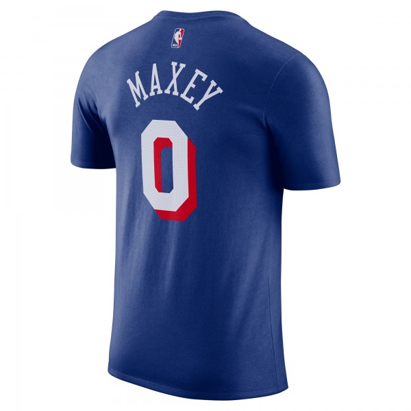 Philadelphia 76ers Tyrese Maxey Nike Royal Icon Edition Name & Number T-Shirt